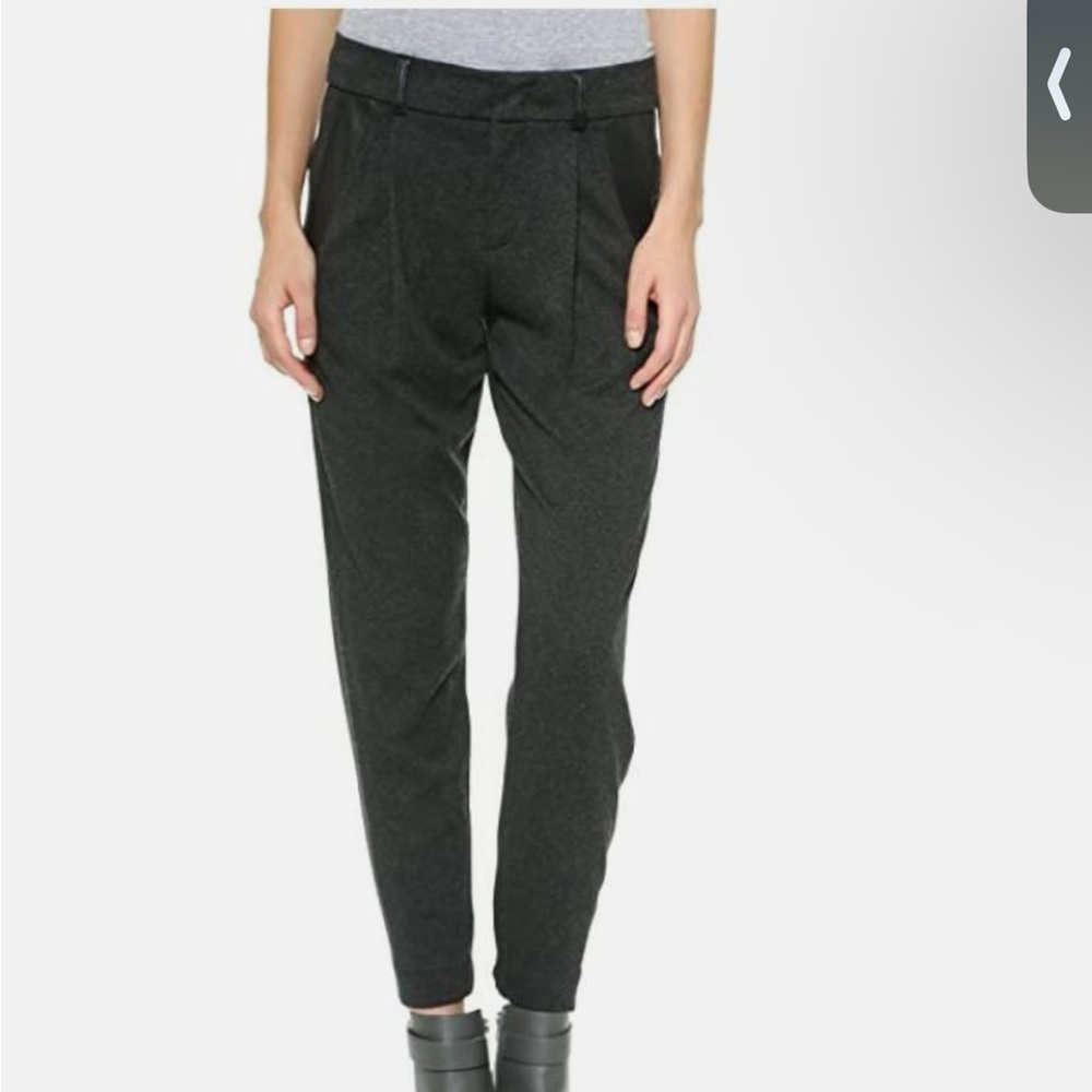 VINCE FAUX LEATHER TRIM RELAXED WOMEN TROUSER
